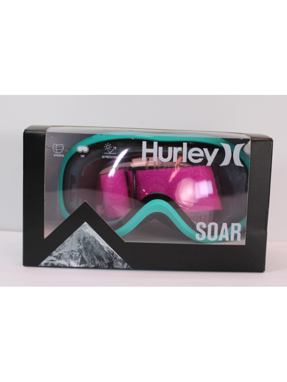NIB Hurley Soar Snow Ski Snowboard Goggles HTF Turquoise/Pink Adj. Strap